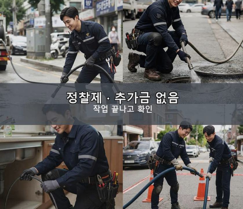 양평군 양평읍공흥리 화장실 하수구막힘 24시 출동 현장 작업 사진 - 배관해결사