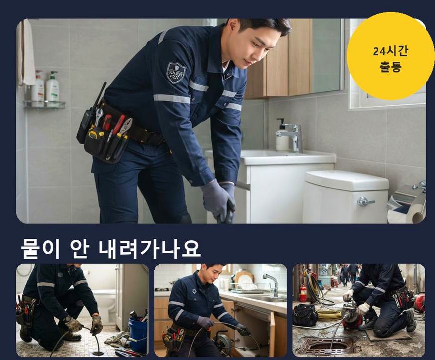 여주시 오금동 하수구막힘 24시 출동 현장 작업 사진 - 배관해결사