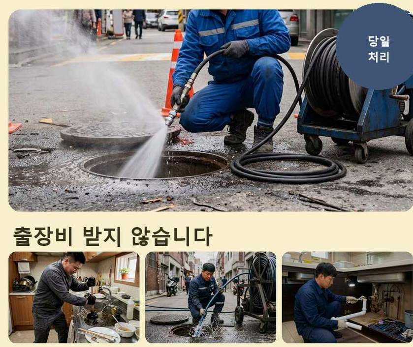 여주시 연라동 싱크대막힘 야간 출동 현장 작업 사진 - 배관해결사