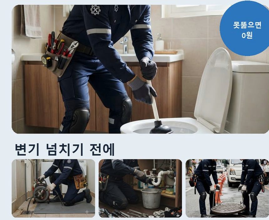 수원시장안구 연무동 세면대막힘 원인 진단 현장 작업 사진 - 배관해결사
