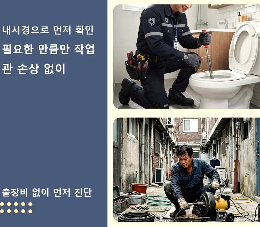 수원시장안구 영화동 정화조막힘 뚫음 현장 작업 사진 - 배관해결사