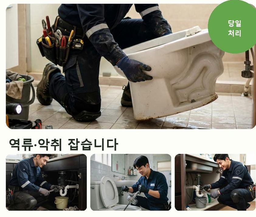 파주시 오도동 하수구막힘 빠른 해결 현장 작업 사진 - 배관해결사