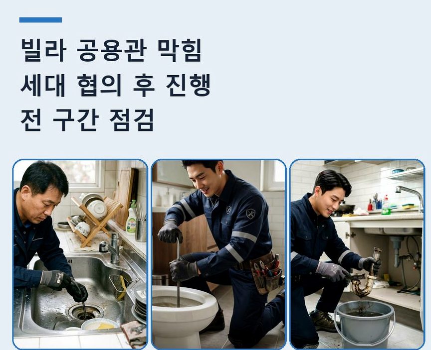 서울 구로구 오류동 베란다 배수구막힘 원인 진단 현장 작업 사진 - 배관해결사