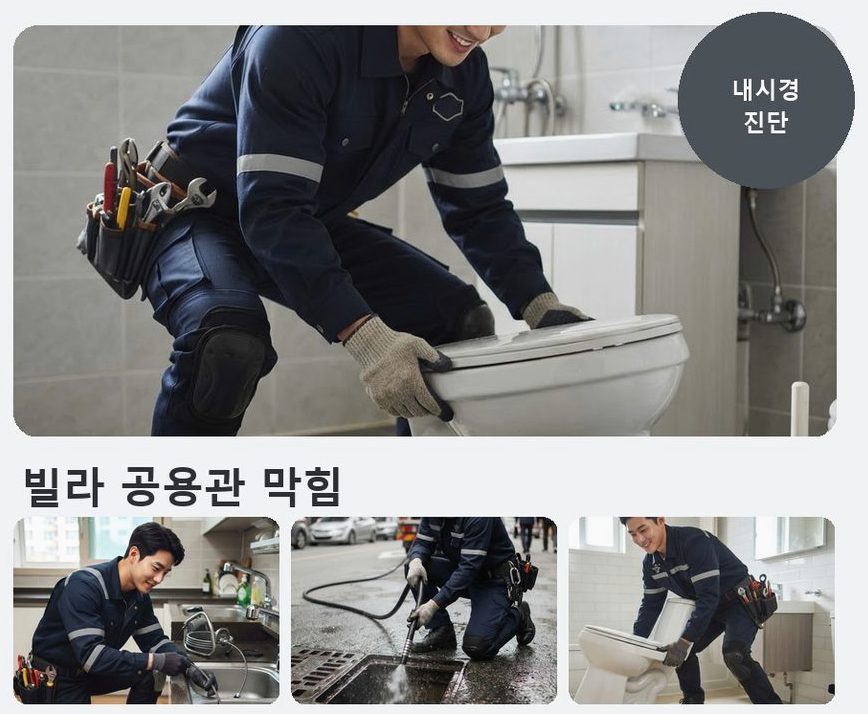 서울 구로구 오류동 오수관막힘 업체 현장 작업 사진 - 배관해결사