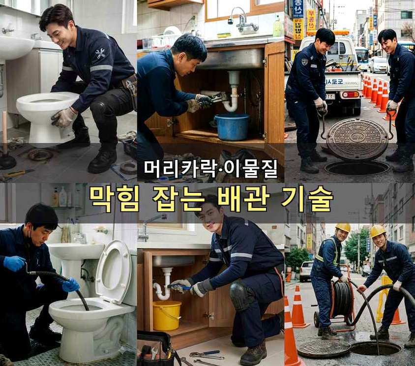 서울 구로구 오류동 주방 하수구막힘 업체 현장 작업 사진 - 배관해결사