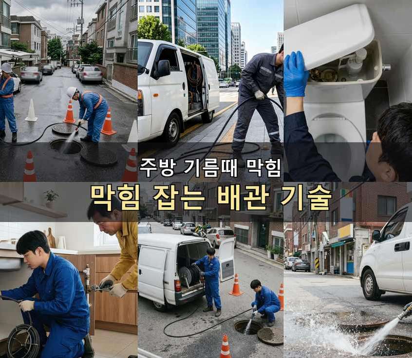 서울 구로구 오류동 하수구막힘 업체 현장 작업 사진 - 배관해결사