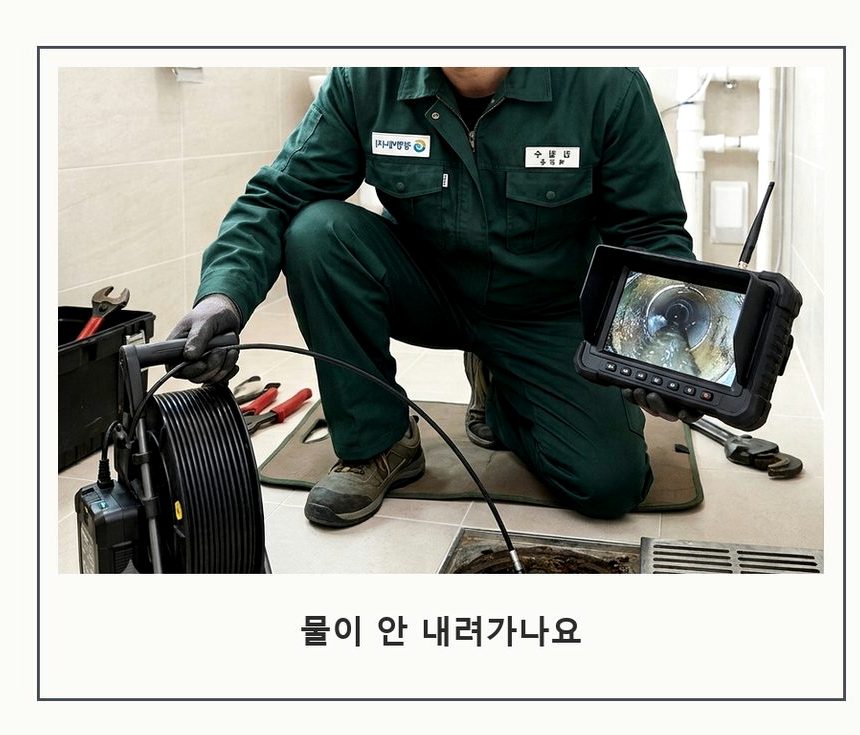 서울 구로구 오류동 화장실 하수구막힘 업체 현장 작업 사진 - 배관해결사
