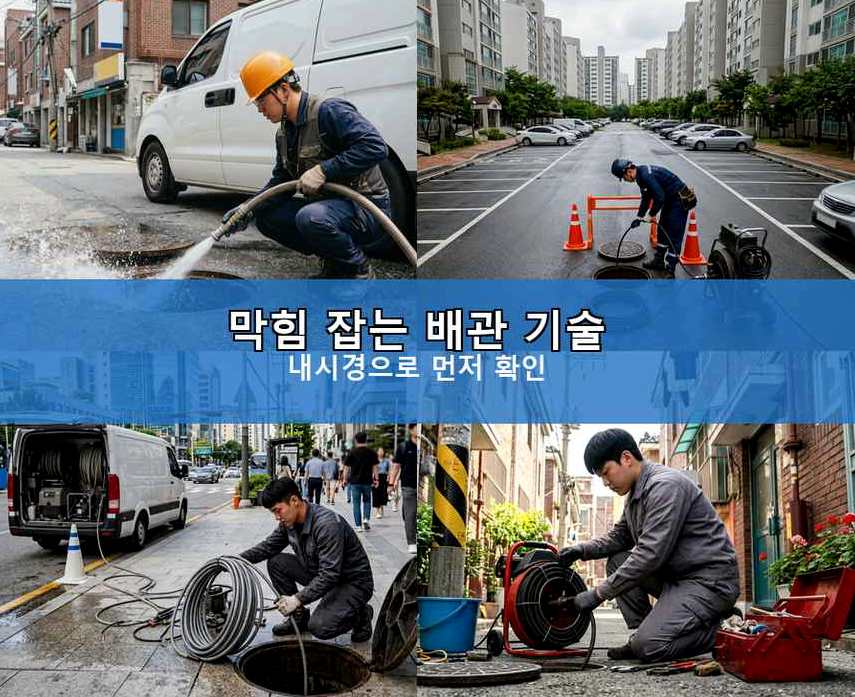 수원시권선구 오목천동 배수구막힘 긴급출동 현장 작업 사진 - 배관해결사