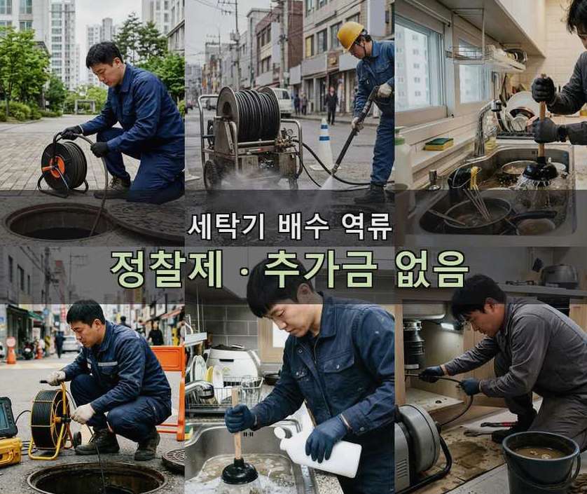 서울 강서구 오쇠동 하수구막힘 전문 업체 현장 작업 사진 - 배관해결사