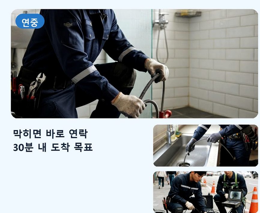 성남시수정구 오야동 배수구막힘 당일 처리 현장 작업 사진 - 배관해결사