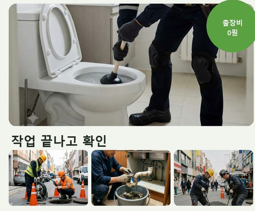 성남시수정구 오야동 하수구막힘 출장비 무료 현장 작업 사진 - 배관해결사