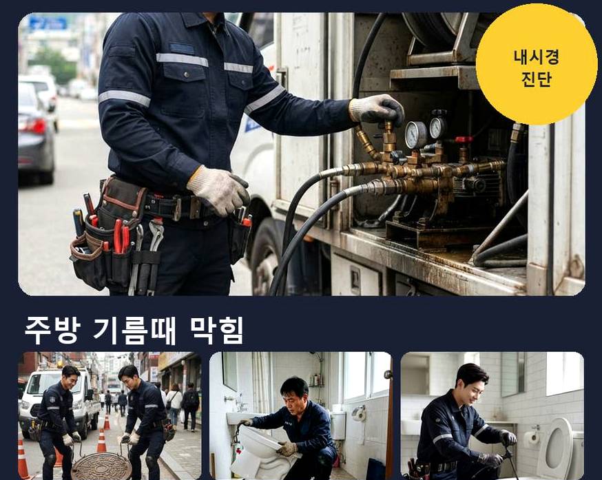 서울 성동구 옥수동 싱크대막힘 출장비 무료 현장 작업 사진 - 배관해결사