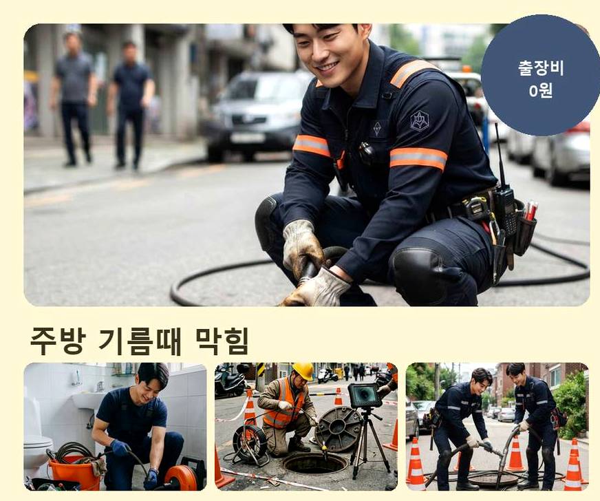 양평군 옥천면신복리 주방 하수구막힘 야간 출동 현장 작업 사진 - 배관해결사