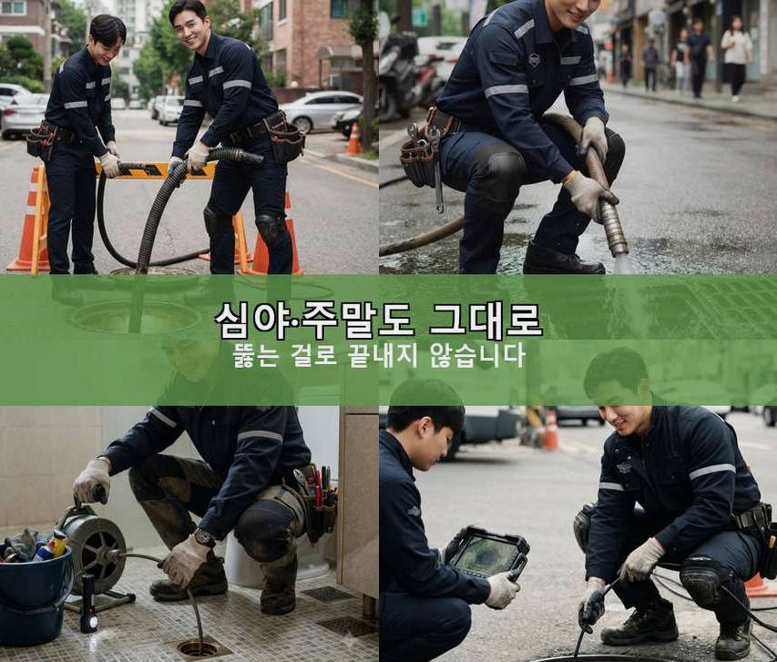 양평군 옥천면신복리 하수구 냄새 비용 현장 작업 사진 - 배관해결사