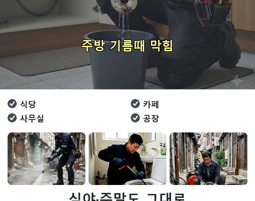 파주시 와동동 변기막힘 긴급출동 현장 작업 사진 - 배관해결사