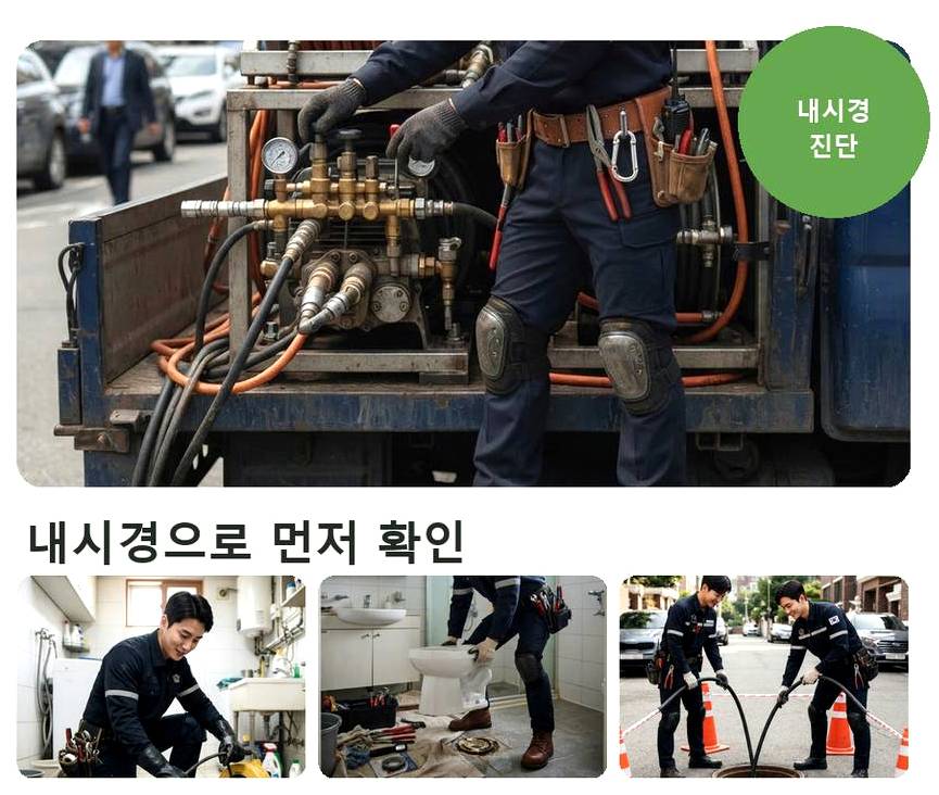 연천군 왕징면노동 배관청소 긴급출동 현장 작업 사진 - 배관해결사