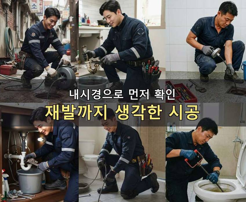 연천군 왕징면노동 베란다 배수구막힘 긴급출동 현장 작업 사진 - 배관해결사