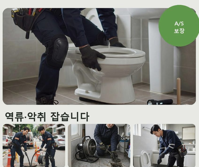 연천군 왕징면노동 욕실 배수구막힘 업체 현장 작업 사진 - 배관해결사