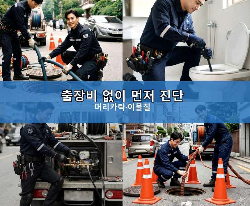 연천군 왕징면노동 하수구막힘 전문 업체 현장 작업 사진 - 배관해결사