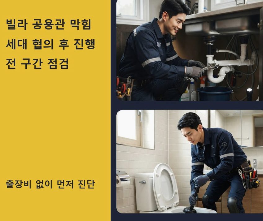 김포시 전호리 싱크대막힘 고압세척·관통 작업 모습