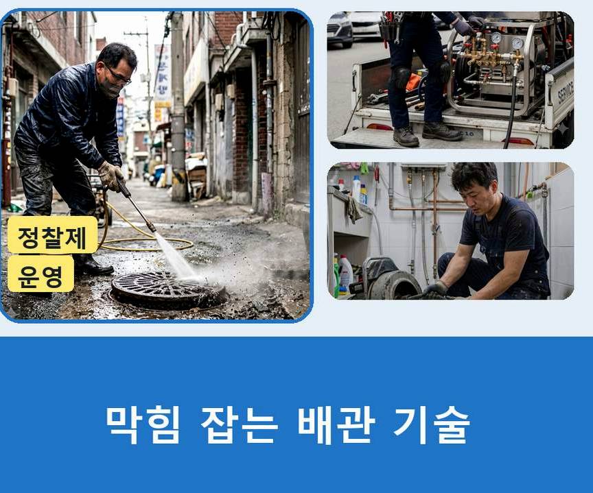 수원시장안구 율전동 배관청소 가격 안내 현장 작업 사진 - 배관해결사
