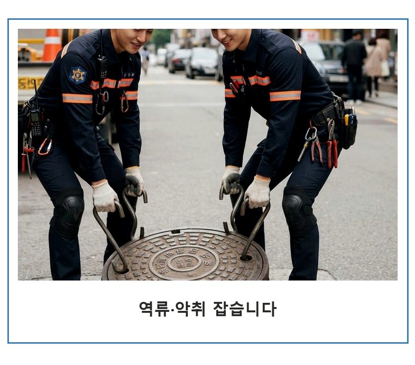 수원시장안구 율전동 세탁기 배수구막힘 비용 현장 작업 사진 - 배관해결사