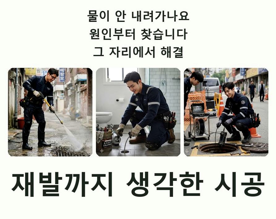 수원시장안구 이목동 고압세척 고압세척·관통 작업 모습