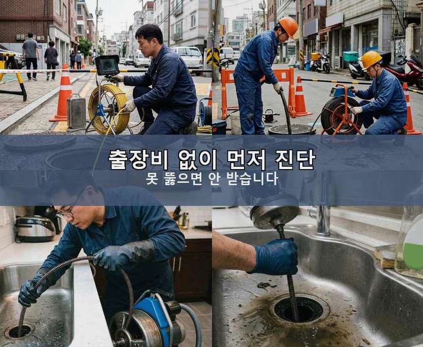 양주시 율정동 싱크대막힘 전문 업체 현장 작업 사진 - 배관해결사