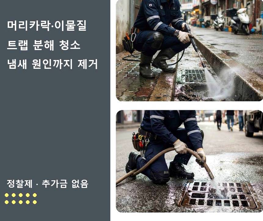 서울 성동구 응봉동 싱크대막힘 업체 현장 작업 사진 - 배관해결사