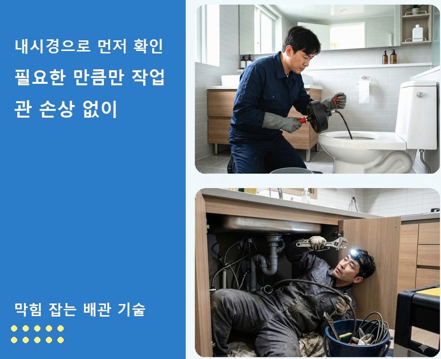 안산시상록구 이동 변기막힘 당일 처리 현장 작업 사진 - 배관해결사