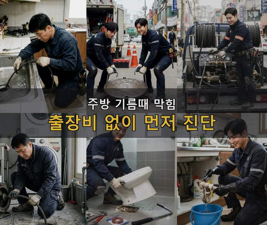 수원시장안구 이목동 화장실 하수구막힘 업체 현장 작업 사진 - 배관해결사