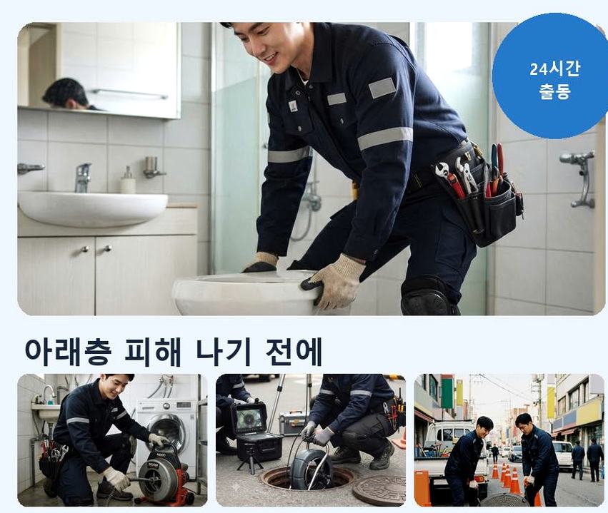 서울 강남구 일원동 하수구막힘 출장비 무료 현장 작업 사진 - 배관해결사