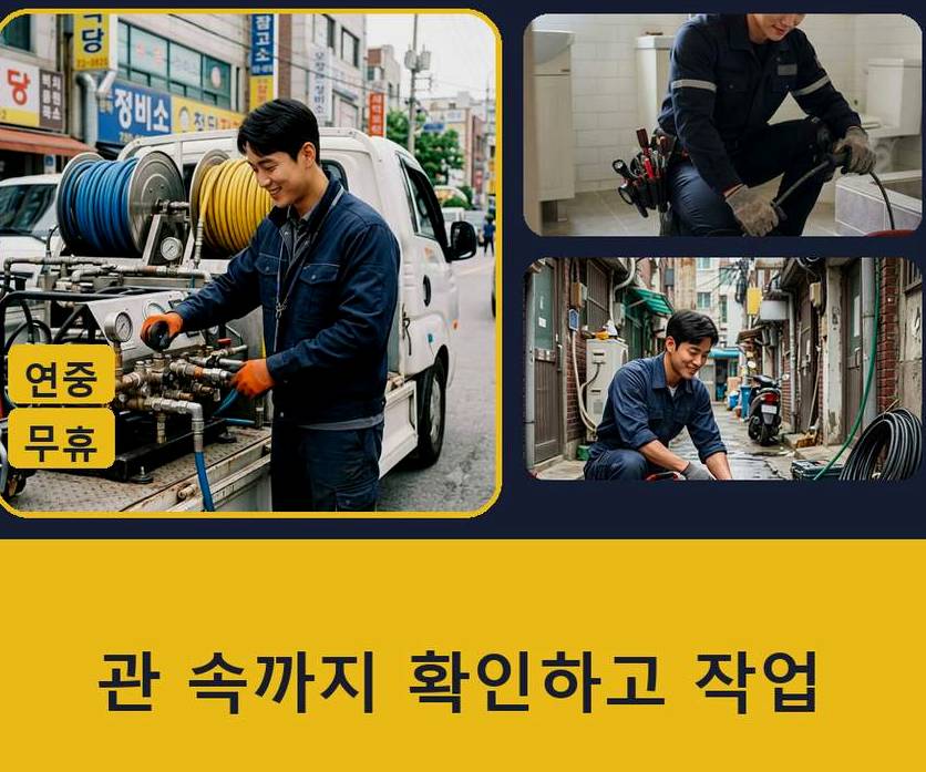 양주시 장흥면교현리 배수구막힘 비용 현장 작업 사진 - 배관해결사