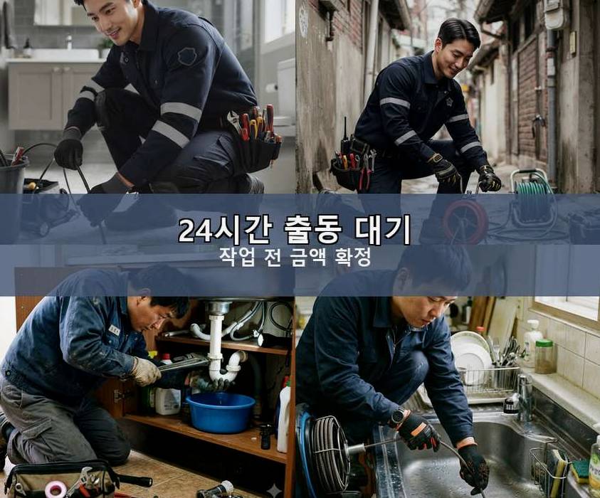 파주시 적성면가월리 배수구막힘 긴급출동 현장 작업 사진 - 배관해결사