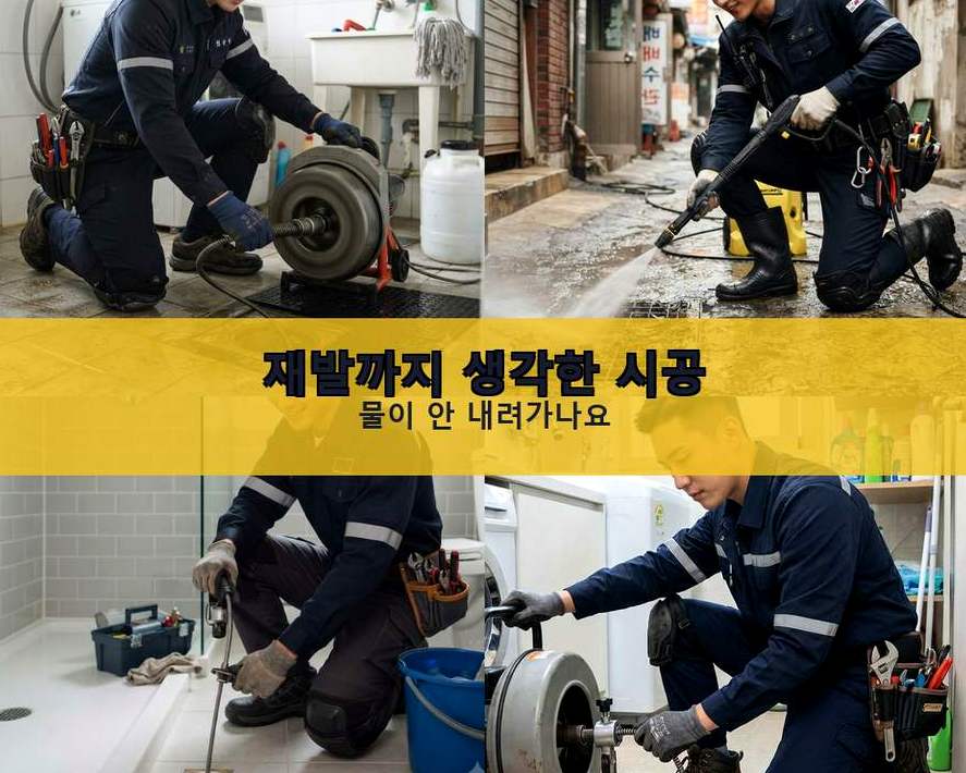 연천군 전곡읍간파리 정화조막힘 비용 현장 작업 사진 - 배관해결사