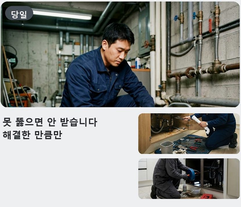 김포시 전호리 변기막힘 가격 안내 현장 작업 사진 - 배관해결사