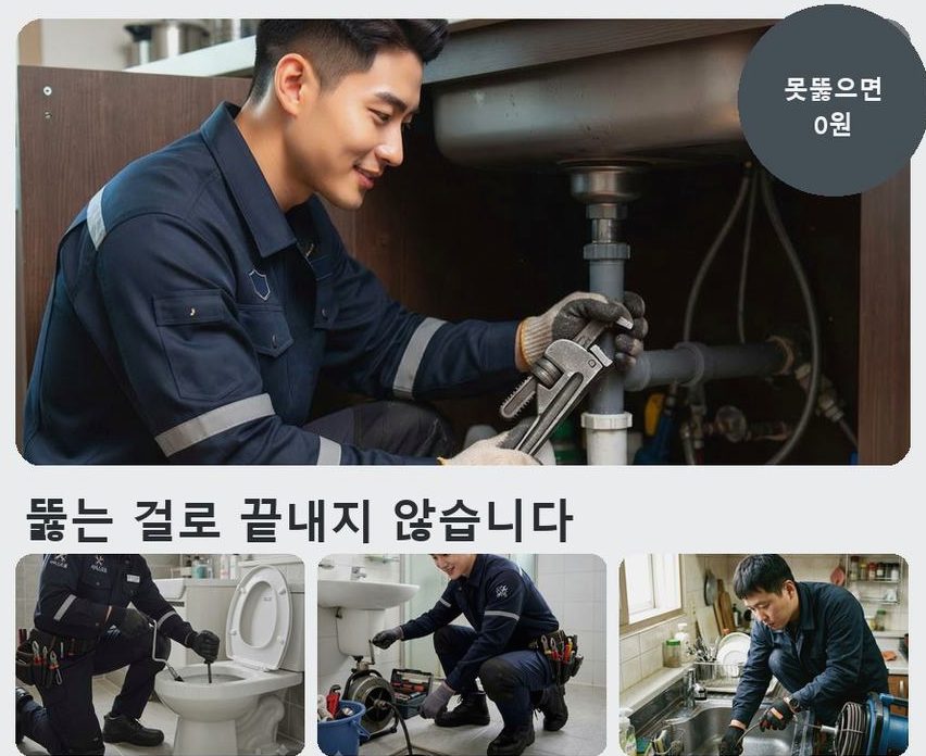김포시 전호리 싱크대막힘 빠른 해결 현장 작업 사진 - 배관해결사