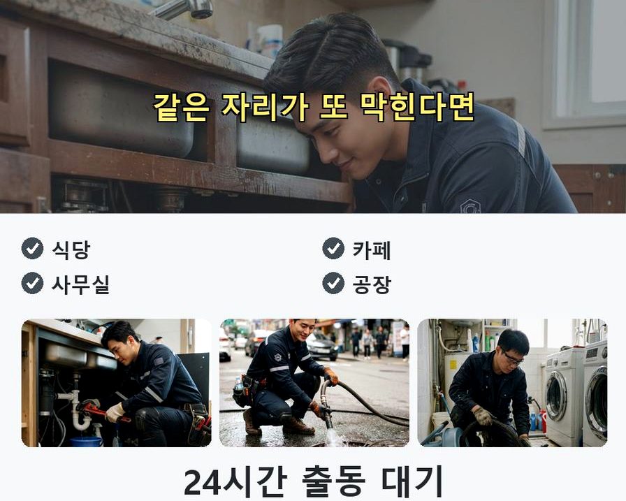 여주시 점봉동 배수구막힘 가격 안내 현장 작업 사진 - 배관해결사