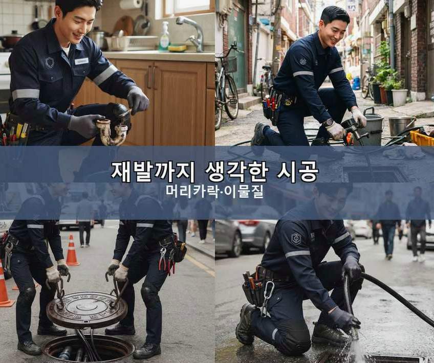 파주시 조리읍뇌조리 변기막힘 뚫음 현장 작업 사진 - 배관해결사