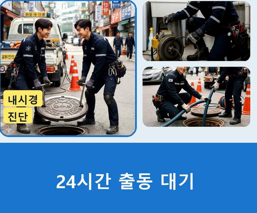 과천시 주암동 하수구막힘 출장비 무료 현장 작업 사진 - 배관해결사
