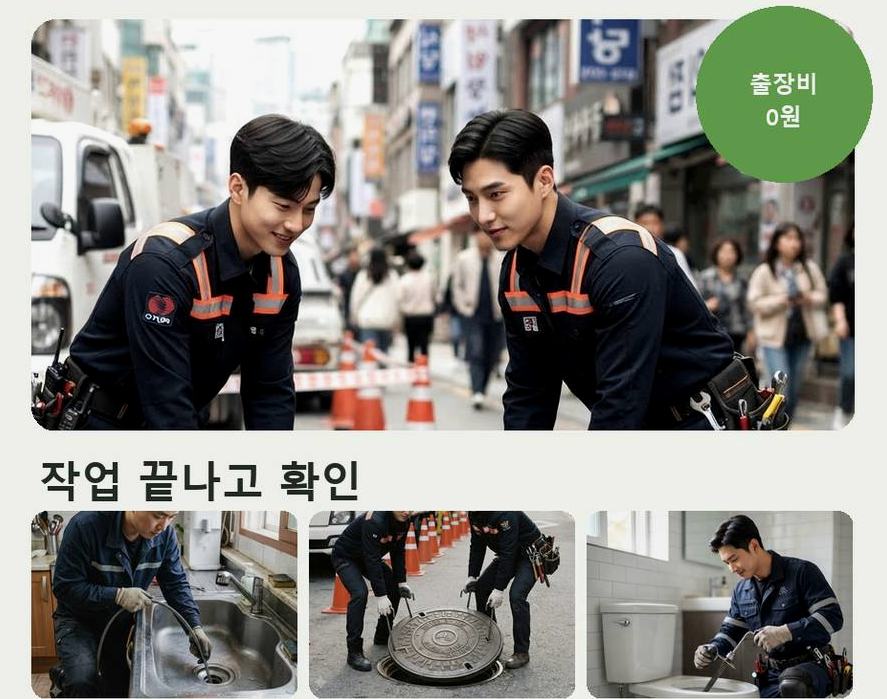 연천군 중면삼곶리 베란다 배수구막힘 원인 진단 현장 작업 사진 - 배관해결사