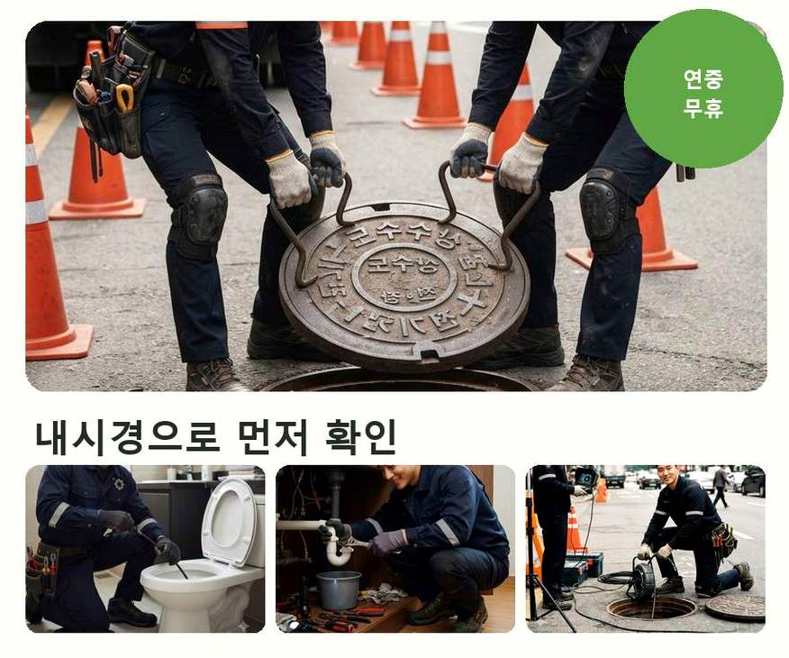 서울 중랑구 중화동 배수구막힘 비용 현장 작업 사진 - 배관해결사