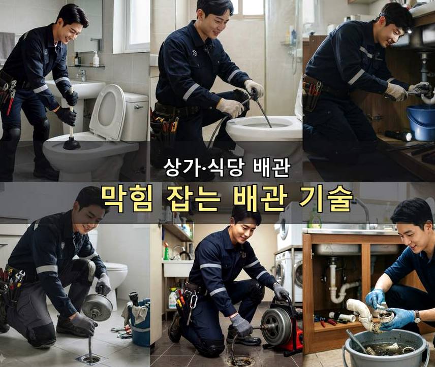 서울 중랑구 중화동 세탁기 배수구막힘 가격 안내 현장 작업 사진 - 배관해결사