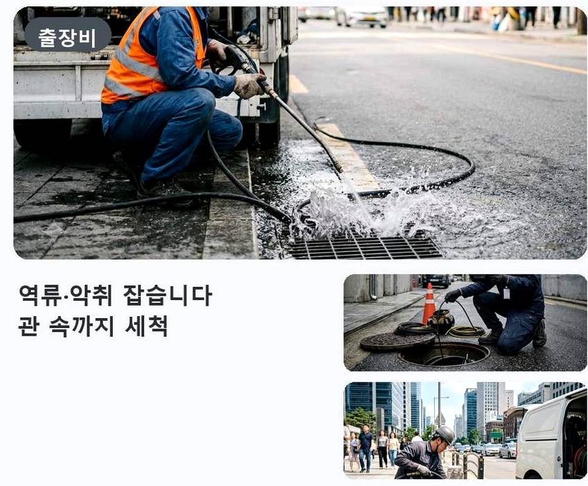 고양시일산동구 지영동 배수구막힘 가격 안내 현장 작업 사진 - 배관해결사