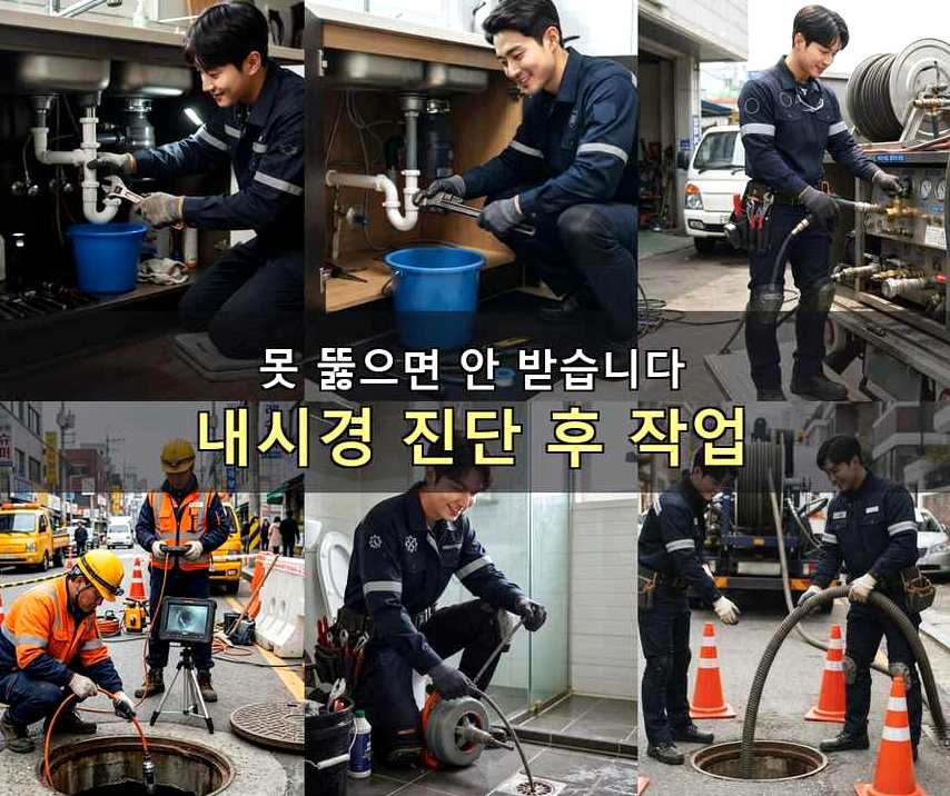 양평군 지평면곡수리 싱크대막힘 고압세척·관통 작업 모습
