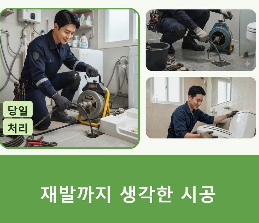 서울 도봉구 창동 화장실 하수구막힘 야간 출동 현장 작업 사진 - 배관해결사