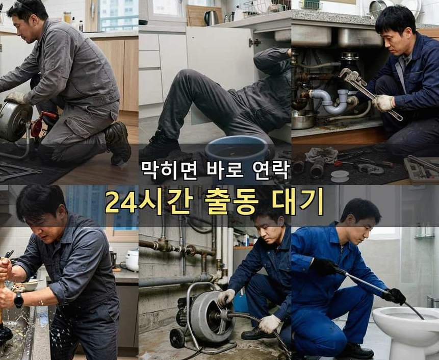 서울 관악구 청림동 배수구막힘 긴급출동 현장 작업 사진 - 배관해결사