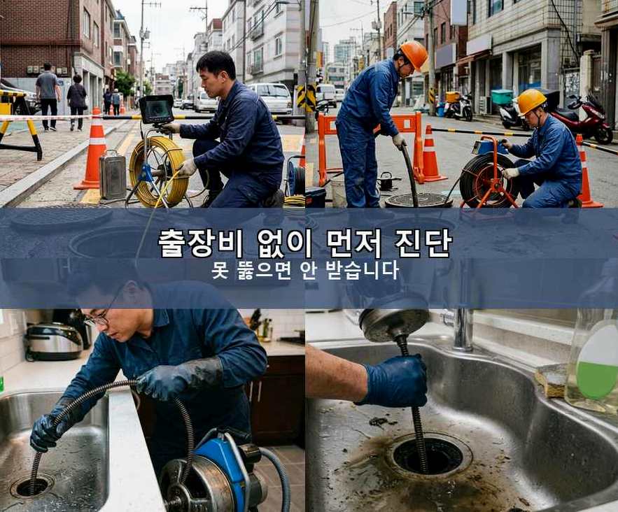 서울 관악구 청림동 싱크대막힘 업체 현장 작업 사진 - 배관해결사
