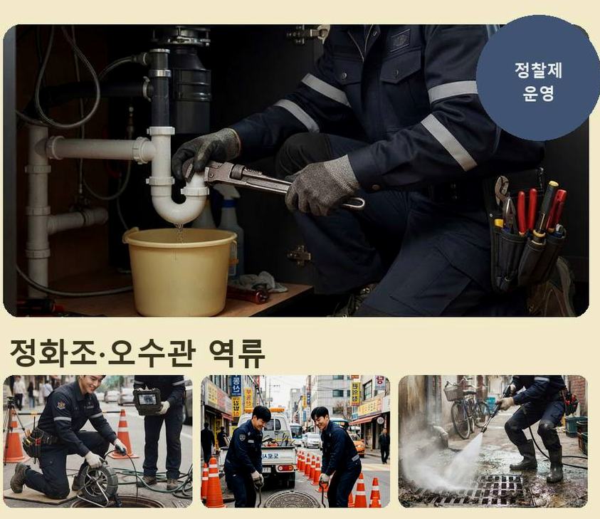서울 관악구 청림동 하수구막힘 전문 업체 현장 작업 사진 - 배관해결사