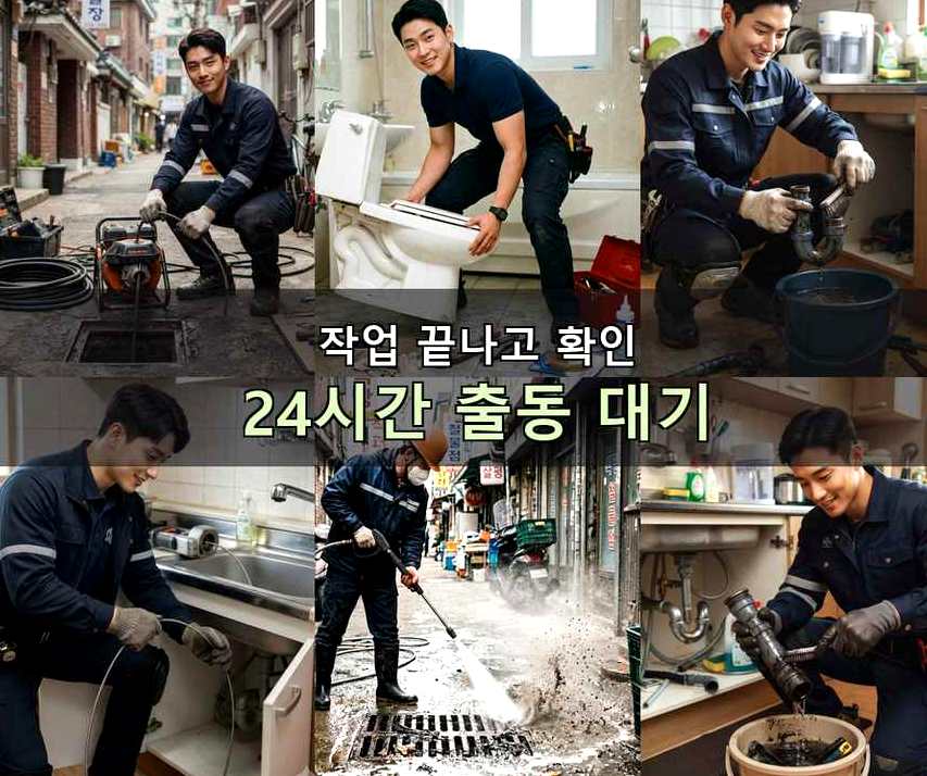 수원시권선구 탑동 하수구막힘 업체 현장 작업 사진 - 배관해결사